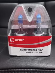 Kit par de lâmpadas H27 55W 12V super branca FAROL - CINOY